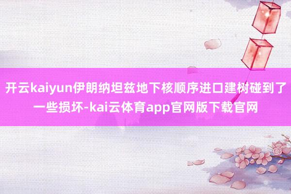 开云kaiyun伊朗纳坦兹地下核顺序进口建树碰到了一些损坏-kai云体育app官网版下载官网